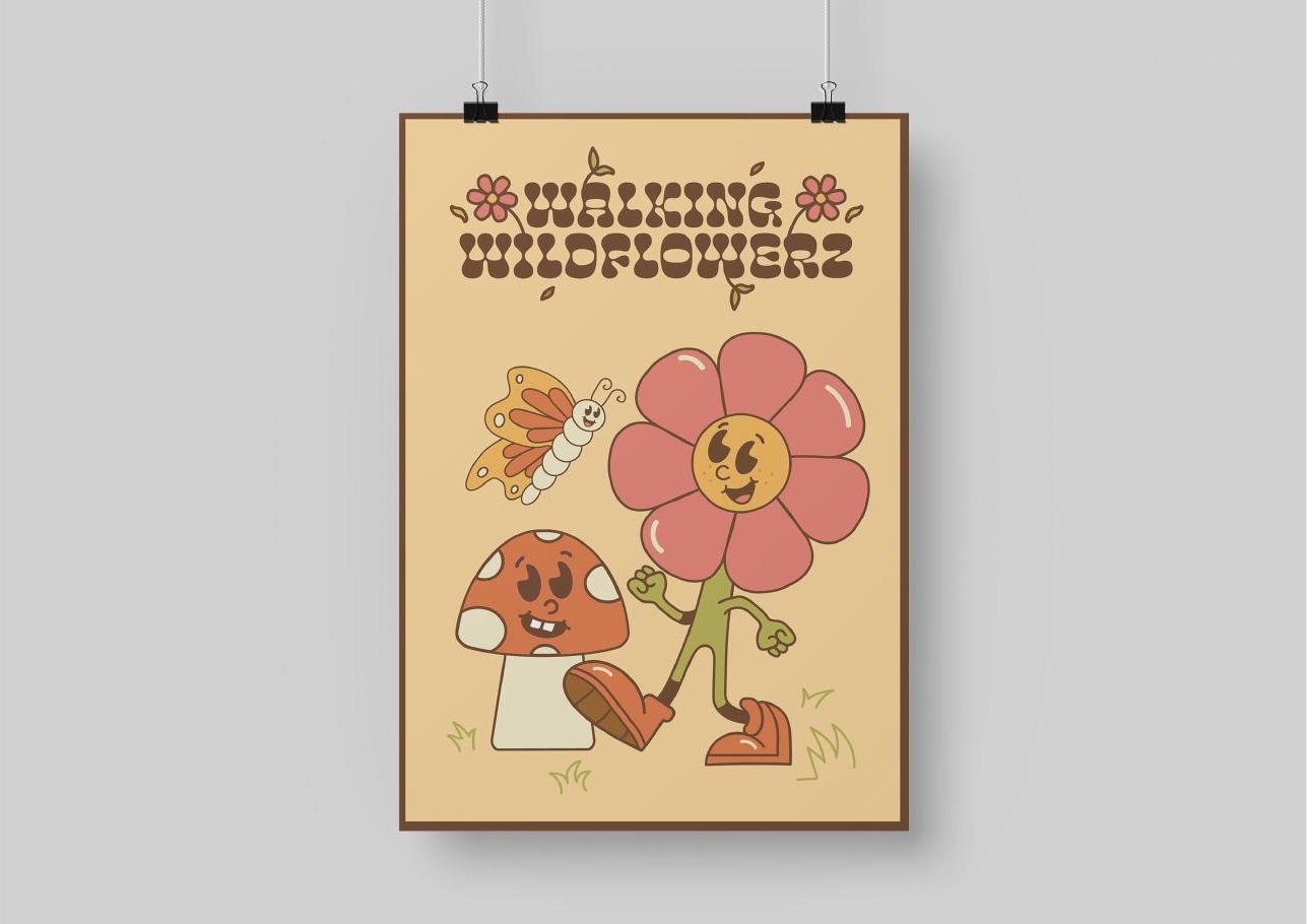 Walking Wildflowerz illustrated poster